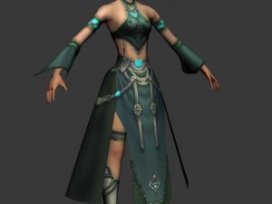 game 3d character - female mage 02 Model 3D