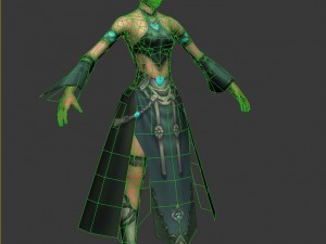 game 3d character - female mage 02 Model 3D
