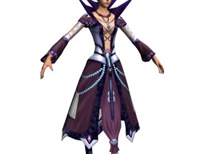 game 3d character - female mage 04 Modelo 3D