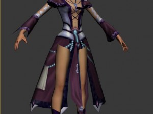 game 3d character - female mage 04 Modelo 3D