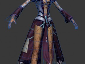 game 3d character - female mage 04 Modelo 3D