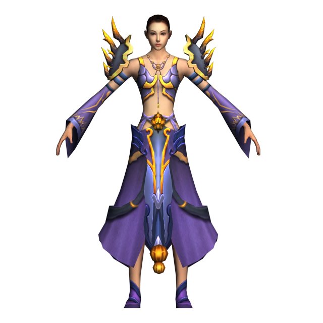 game 3d character - female mage 05 3Dモデル .c4d .max .obj .3ds .fbx .stl .blend 