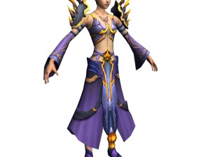 game 3d character - female mage 05 3Dモデル