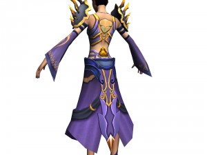 game 3d character - female mage 05 3Dモデル