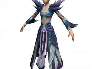 game 3d character - female mage 06 3D Model