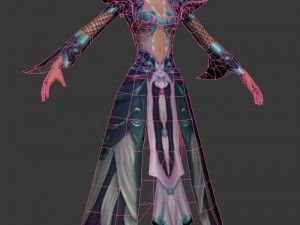 game 3d character - female mage 06 Model 3D