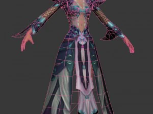 game 3d character - female mage 06 3D Model