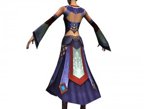 karakter permainan 3d - faw perempuan 03 Model 3D