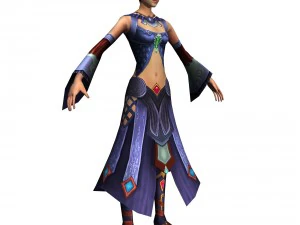 karakter permainan 3d - faw perempuan 03 Model 3D