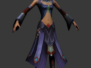 karakter permainan 3d - faw perempuan 03 Model 3D