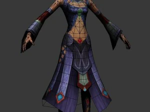 karakter permainan 3d - faw perempuan 03 Model 3D