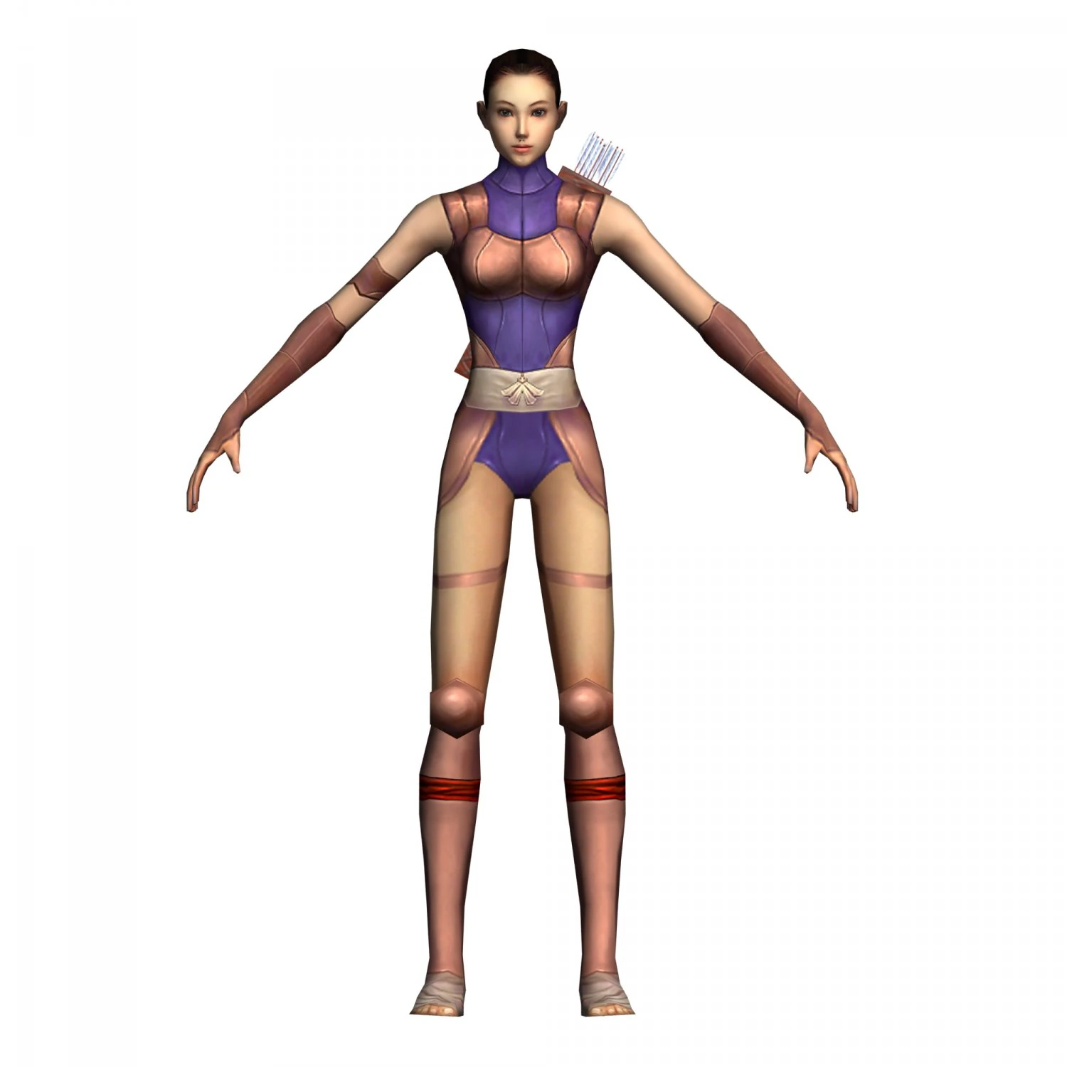 game 3d character - female archer 01 3D Model .c4d .max .obj .3ds .fbx .stl .blend 