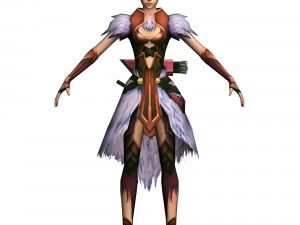 game 3d character - female archer 03 3D Model