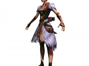 game 3d character - female archer 03 3D Модель