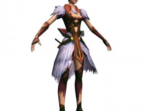 game 3d character - female archer 03 3D Модель