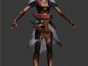 game 3d character - female archer 03 3D Модель