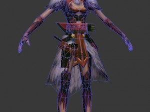 game 3d character - female archer 03 3D Модель