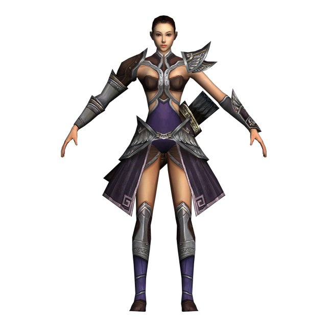 game 3d character - female archer 04 3Dモデル .c4d .max .obj .3ds .fbx .stl .blend 