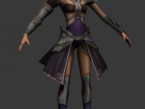game 3d character - female archer 04 3D Model