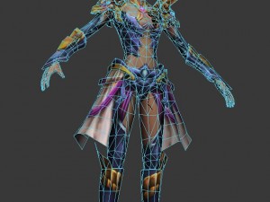 game 3d character - female archer 06 Model 3D