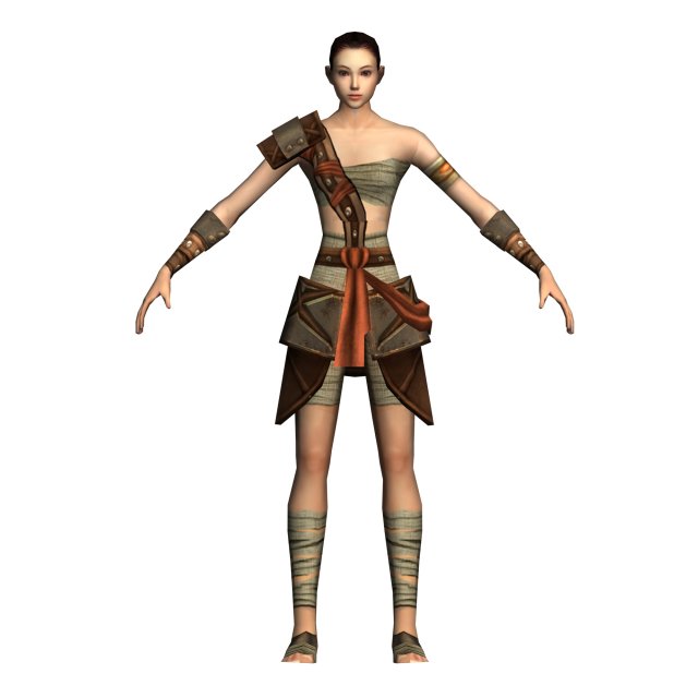 game 3d character - female warrior 01 Model 3D .c4d .max .obj .3ds .fbx .stl .blend 