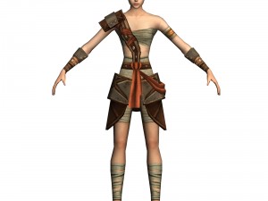 game 3d character - female warrior 01 3D Model