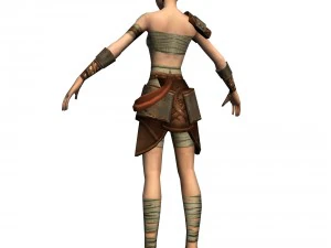 game 3d character - female warrior 01 3D Model