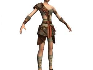 game 3d character - female warrior 01 Model 3D