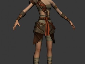 game 3d character - female warrior 01 Model 3D