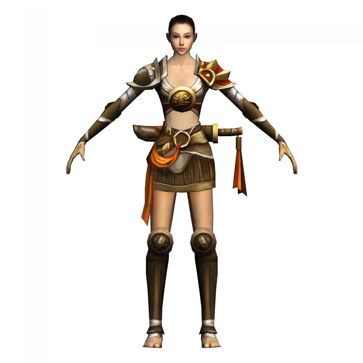 game 3d character - female warrior 02 3D Model .c4d .max .obj .3ds .fbx .stl .blend 