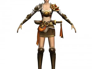 personagem do jogo 3d - guerreira 02 Modelo 3D