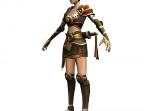 game 3d character - female warrior 02 3D Model