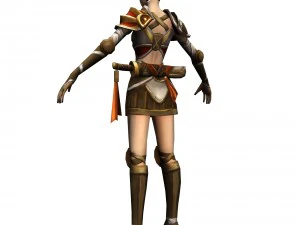 game 3d character - female warrior 02 3D Model