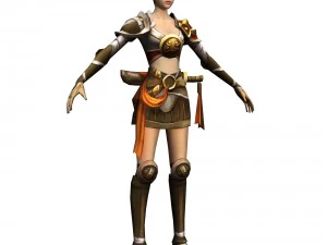game 3d character - female warrior 02 3D Model
