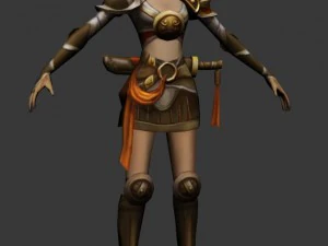 game 3d character - female warrior 02 3D Model
