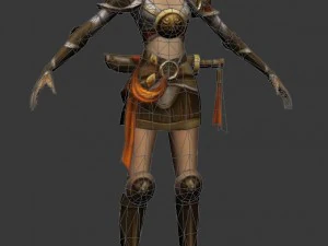 game 3d character - female warrior 02 3D Model