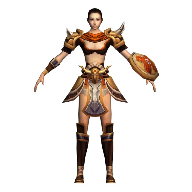 game 3d character - female warrior 3 Model 3D .c4d .max .obj .3ds .fbx .stl .blend 