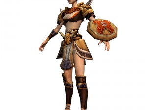game 3d character - female warrior 3 Model 3D