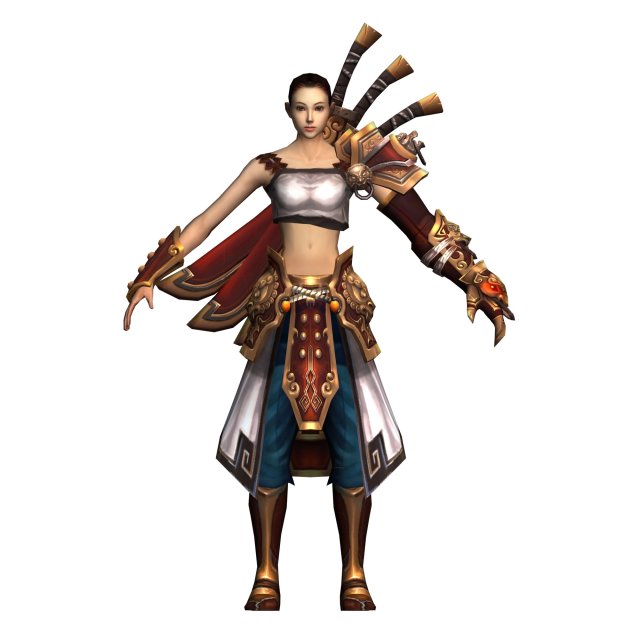 game 3d character - female warrior 05 3D मॉडल .c4d .max .obj .3ds .fbx .stl .blend 