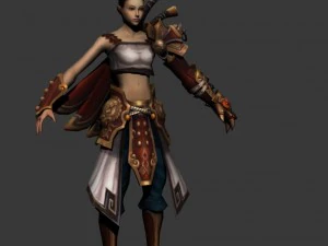game 3d character - female warrior 05 3D Model