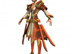 game 3d character - female warrior 06 Modelo 3D