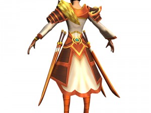 game 3d character - female warrior 06 Modelo 3D