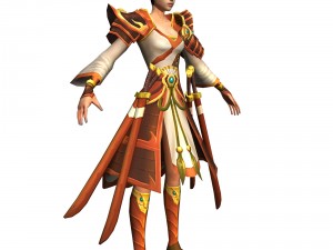 game 3d character - female warrior 06 Modelo 3D