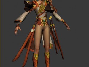 game 3d character - female warrior 06 Modelo 3D