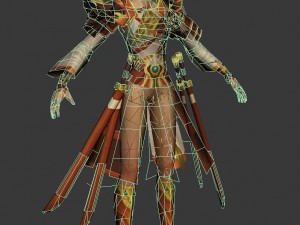 game 3d character - female warrior 06 Modelo 3D