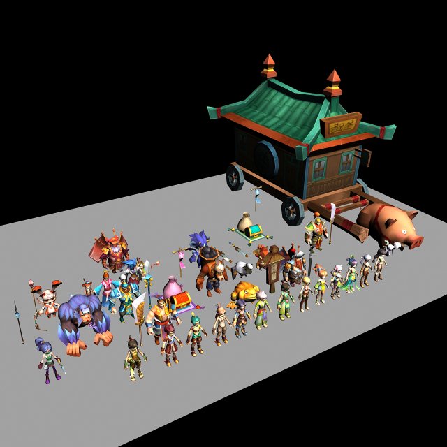 game character - 20 sci-fi character model 3D 模型 .c4d .max .obj .3ds .fbx .stl .blend 
