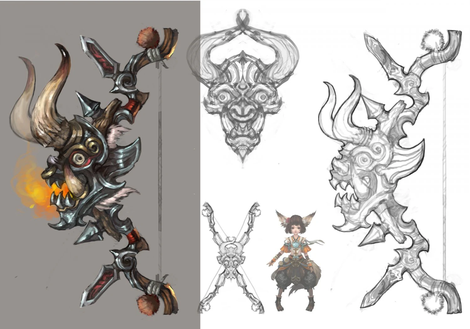 low poly 3d games - devil - bows and arrows 3D Model .c4d .max .obj .3ds .fbx .stl .blend 