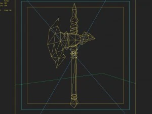 low poly 3d games - - axe 02 3D Model