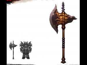 - machado de batalha 005 Modelo 3D