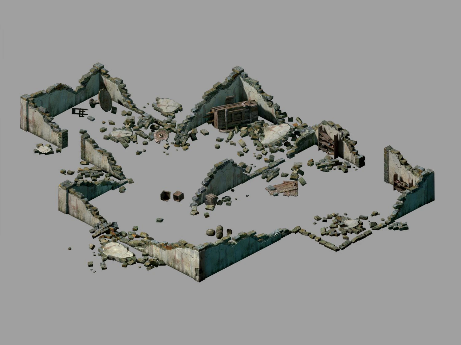 destroyed city-ruins-tang dynasty 3D Model .c4d .max .obj .3ds .fbx .stl .blend 
